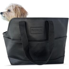 RUFFLIFE Luxury Leather Dog Carrier Purse with Comfort Cushion & Multiple Pockets - Ergonomic Pet Travel Bag for Small Dogs and Puppies