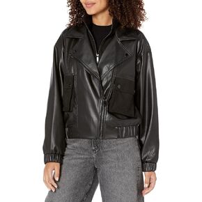 KARL LAGERFELD PARIS Women's Everyday Essential Sport Jacket, Black/White, X-Small