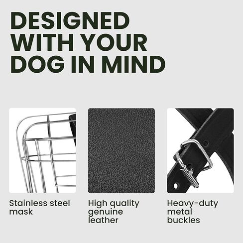 BRONZEDOG المعادن كمامة سلك سلة الكلب الدانماركي العظيم كلب الدرواس سانت برنارد قناع مع الأشرطة الجلدية كمامات للكلاب الكبيرة جدا (XL) in Kuwait