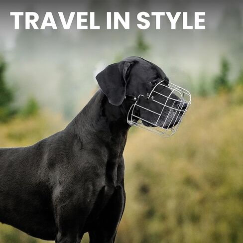 BRONZEDOG المعادن كمامة سلك سلة الكلب الدانماركي العظيم كلب الدرواس سانت برنارد قناع مع الأشرطة الجلدية كمامات للكلاب الكبيرة جدا (XL) in Kuwait