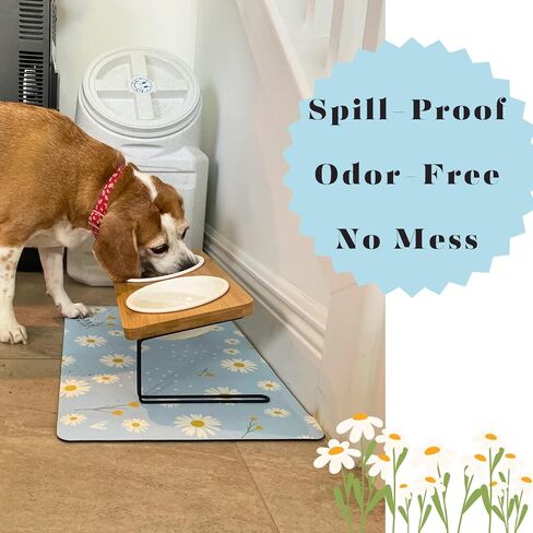 Yetstock Absorben Pet Feeding Mat for Food and Water No Stains Quick Dry Mat for Dog Cat Bowl- Color Paw Style 12x19 Inches in Saudi Arabia