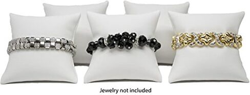 Novel Box® Beige Linen Bracelet Watch Jewelry Decoration Pillow (Pack of 5) 3X3 + NB Cleaning Cloth in Kuwait