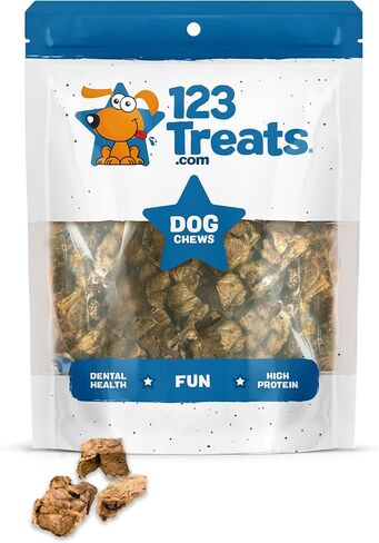 123 Treats Beef Lung Dog Tips Treat - All Natural Premium Jerky Chews for Your Dog (Beef Treats - Made in USA) 8 oz in Saudi Arabia