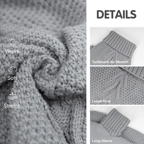 cyeollo Dog Sweater Long Sleeve Warm Knit Sweaters for Small Dogs Cats Boy in Kuwait