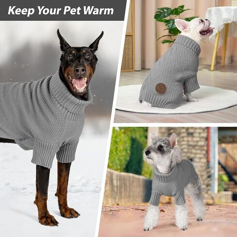 cyeollo Dog Sweater Long Sleeve Warm Knit Sweaters for Small Dogs Cats Boy in Kuwait