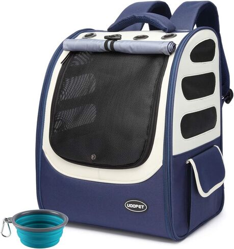 UOOPET Cat Carrier، حقيبة ظهر كبيرة للقطط، حامل الحيوانات الأليفة المعتمد من شركات الطيران، حامل الكلاب للكلاب الصغيرة، حقيبة سفر للكلاب، حقيبة ظهر للكلاب للمشي لمسافات طويلة (Gray01) in Kuwait