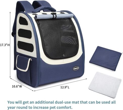 UOOPET Cat Carrier، حقيبة ظهر كبيرة للقطط، حامل الحيوانات الأليفة المعتمد من شركات الطيران، حامل الكلاب للكلاب الصغيرة، حقيبة سفر للكلاب، حقيبة ظهر للكلاب للمشي لمسافات طويلة (Gray01) in Kuwait