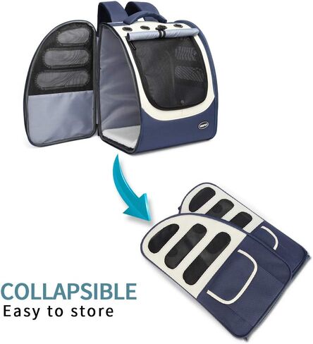 UOOPET Cat Carrier، حقيبة ظهر كبيرة للقطط، حامل الحيوانات الأليفة المعتمد من شركات الطيران، حامل الكلاب للكلاب الصغيرة، حقيبة سفر للكلاب، حقيبة ظهر للكلاب للمشي لمسافات طويلة (Gray01) in Kuwait