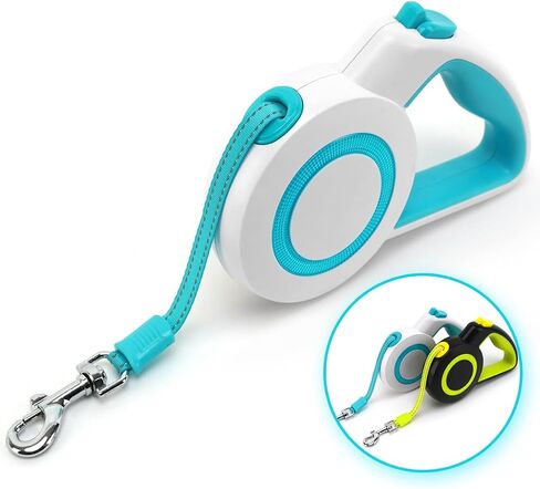 enrgticdg 16feet Retractable Dog Leash,Cat Leash for Small to Medium Dogs/Cats Up to 44lbs,One-Handed Brake,Stainless Steel Spring，Featuring Reflective and Strong Nylon Rope，Medium-Sized in Saudi Arabia