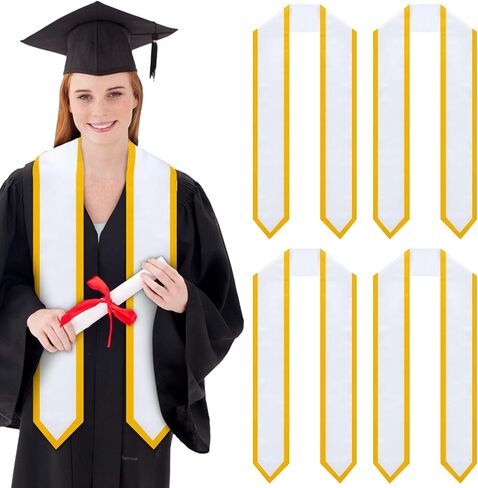 SATINIOR 5 Pieces 72 Inch Unisex Adult Graduation Stole Plain Graduation Honor Stole in Saudi Arabia