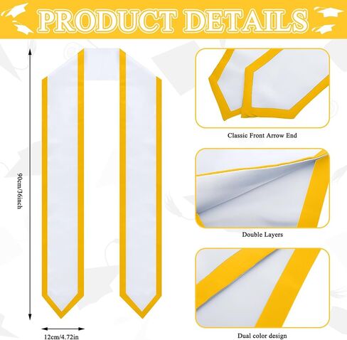 SATINIOR 5 Pieces 72 Inch Unisex Adult Graduation Stole Plain Graduation Honor Stole in Saudi Arabia