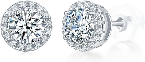 Moissanite Stud Earrings, 1ct DF Color Lab Created Diamond 925 Sterling Silver Earrings for Women in Saudi Arabia