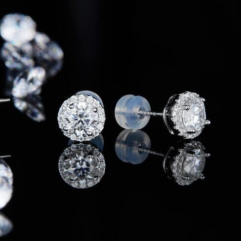 Moissanite Stud Earrings, 1ct DF Color Lab Created Diamond 925 Sterling Silver Earrings for Women in Saudi Arabia