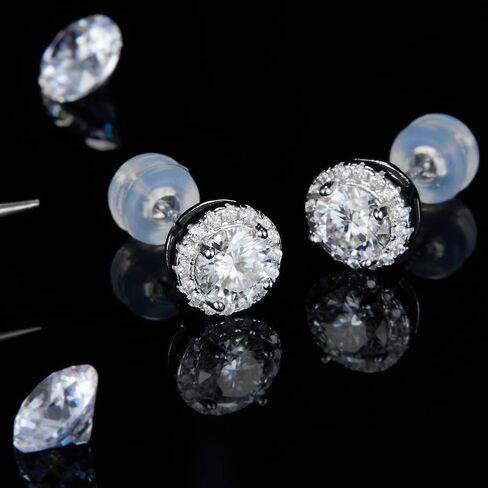 Moissanite Stud Earrings, 1ct DF Color Lab Created Diamond 925 Sterling Silver Earrings for Women in Saudi Arabia