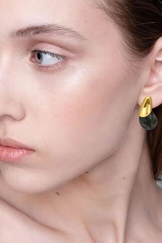 أقراط متدلية من الراتنج الأكريليك من ABILITH للنساء، أقراط عصرية مطلية بالذهب عيار 18 قيراط من العنبر المصقول، أقراط لا تسبب الحساسية للفتيات المراهقات in Kuwait