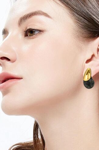 أقراط متدلية من الراتنج الأكريليك من ABILITH للنساء، أقراط عصرية مطلية بالذهب عيار 18 قيراط من العنبر المصقول، أقراط لا تسبب الحساسية للفتيات المراهقات in Kuwait