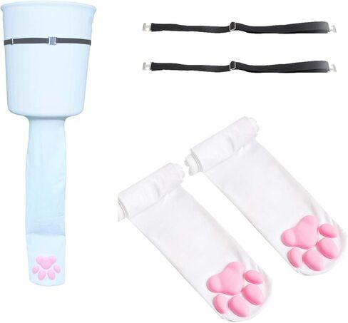 جورب وسادة مخلب القطط من IKJNMLP، جوارب منتفخة Pawpad جوارب وردية لطيفة على الفخذ للفتيات والأطفال والنساء جوارب فاصولياء كوسبلاي in Kuwait