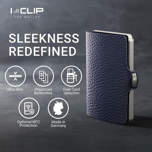 محفظة I-CLIP ® الصغيرة الأنيقة والنحيفة مع مشبك Moneyclip مصنوعة من مادة الروبوتينس والجلد in Kuwait