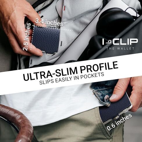 محفظة I-CLIP ® الصغيرة الأنيقة والنحيفة مع مشبك Moneyclip مصنوعة من مادة الروبوتينس والجلد in Kuwait