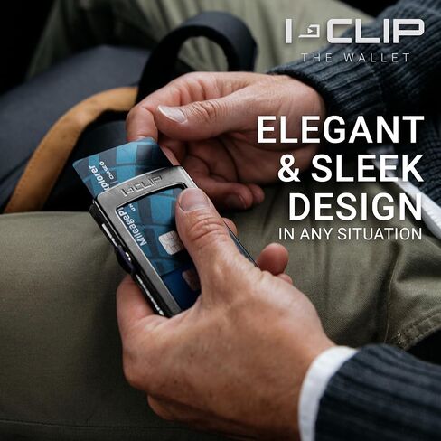 محفظة I-CLIP ® الصغيرة الأنيقة والنحيفة مع مشبك Moneyclip مصنوعة من مادة الروبوتينس والجلد in Kuwait
