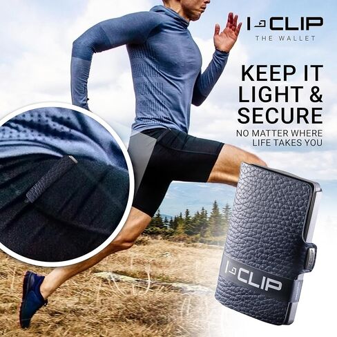 محفظة I-CLIP ® الصغيرة الأنيقة والنحيفة مع مشبك Moneyclip مصنوعة من مادة الروبوتينس والجلد in Kuwait