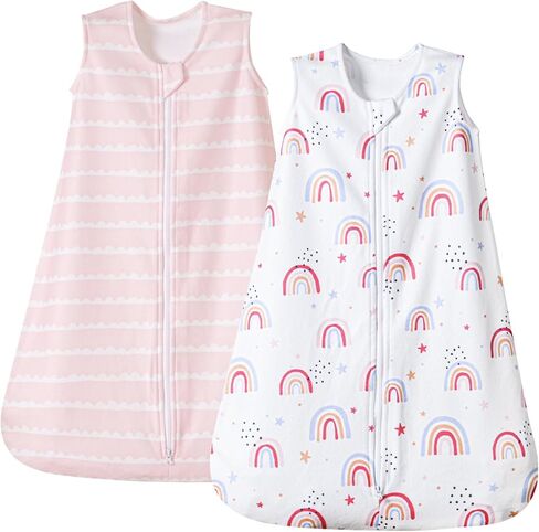 PHF Soft Micro-Fleece Baby Sleep Sack, 6-12 Months Warm Baby Wearable Blanket, 2-Way Zipper Sleeping Bags, 2 Pack Comfy Toddler Sleeping Sack for Baby Girls, Medium Size, Floral in Saudi Arabia