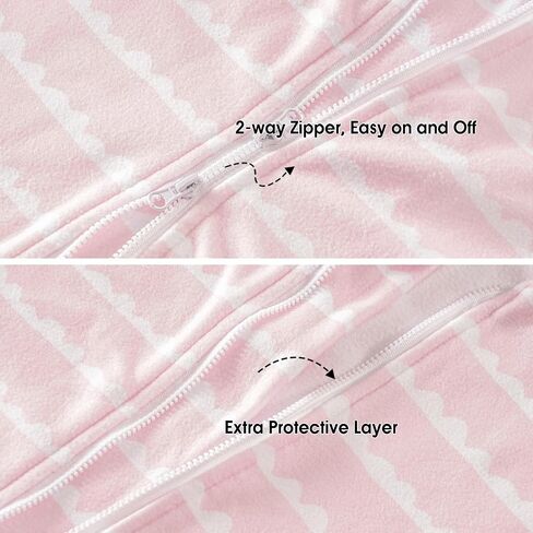 PHF Soft Micro-Fleece Baby Sleep Sack, 6-12 Months Warm Baby Wearable Blanket, 2-Way Zipper Sleeping Bags, 2 Pack Comfy Toddler Sleeping Sack for Baby Girls, Medium Size, Floral in Saudi Arabia