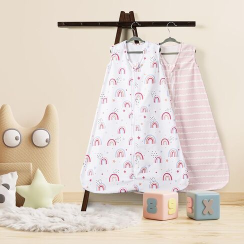 PHF Soft Micro-Fleece Baby Sleep Sack, 6-12 Months Warm Baby Wearable Blanket, 2-Way Zipper Sleeping Bags, 2 Pack Comfy Toddler Sleeping Sack for Baby Girls, Medium Size, Floral in Saudi Arabia
