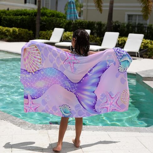 PRIS+SAND Unicorn Quick Dry Beach Towel & Pouch for Kids | Sandproof, Compact Microfiber Towels | Pink - 30" x 60" | Gift for Boys, Girls in Saudi Arabia