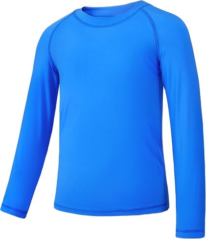 JOCMIC قميص سباحة للأولاد من Rashguard بأكمام طويلة بعامل حماية من أشعة الشمس 50+ للحماية من الشمس سريع الجفاف قميص سباحة Rashguard للأطفال الشباب in Kuwait