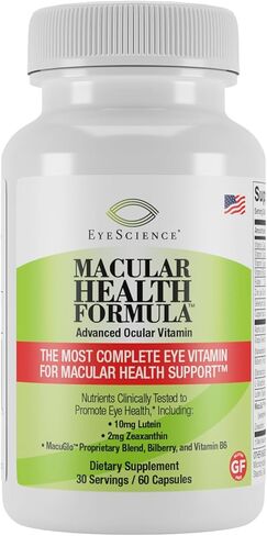 EyeScience Macular Health Beyond AREDS2 Formula, Advanced Ocular Vitamin - Containing Lutein, Zeaxanthin, Bilberry, and Vitamins C, D, E, and B6 (60 Day Supply) in Saudi Arabia