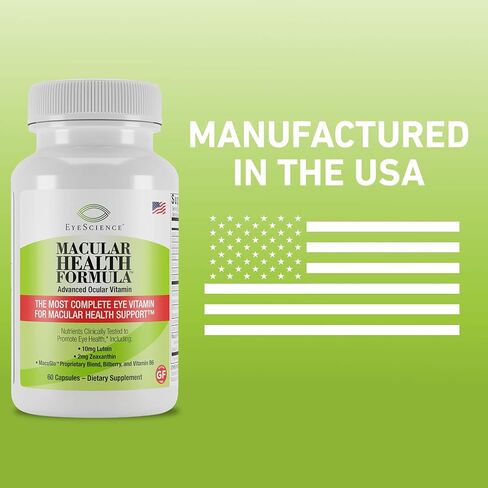 EyeScience Macular Health Beyond AREDS2 Formula, Advanced Ocular Vitamin - Containing Lutein, Zeaxanthin, Bilberry, and Vitamins C, D, E, and B6 (60 Day Supply) in Saudi Arabia