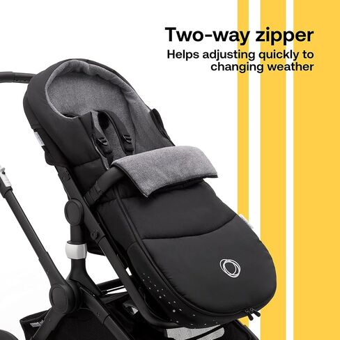 Bugaboo Footmuff - All-Season Stroller Accessory Weatherproof Climate Control Removable and Reflective - Grey Melange in Kuwait