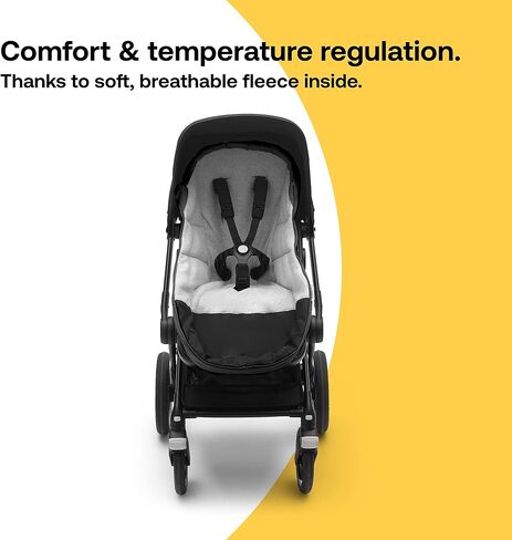 Bugaboo Footmuff - All-Season Stroller Accessory Weatherproof Climate Control Removable and Reflective - Grey Melange in Kuwait