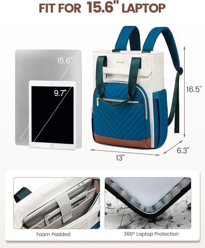 LOVEVOOK Laptop Backpack for Women, 15.6 Inch Work Laptop Bag Teacher Nurse Backpack, Wide Open Travel Backpack Purse Convertible Business Computer Tote Daypack with USB Port, Black in Saudi Arabia