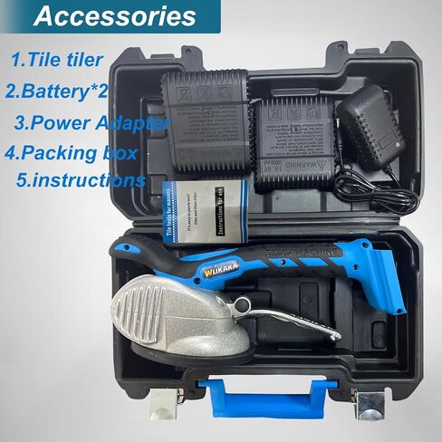 WUKAKA Tile Vibration Tools - 10 Gears Handheld Tile Vibration Machine with Suction Cup, 21V 2.0Ah with 2 Li-On Rechargeable Batteries,Upgrade Digital Display and Lock Button in Kuwait