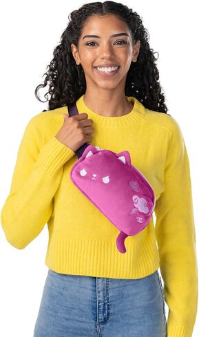 TeeTurtle Plushiverse - Plushie Fanny Pack - Valentine’s Day - Cute Kawaii Purple Leopard - Novelty Hip Waist Crossbody Bag in Saudi Arabia