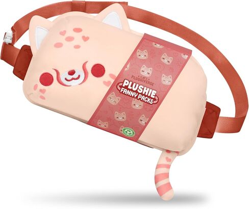 TeeTurtle Plushiverse - Plushie Fanny Pack - Valentine’s Day - Cute Kawaii Purple Leopard - Novelty Hip Waist Crossbody Bag in Saudi Arabia