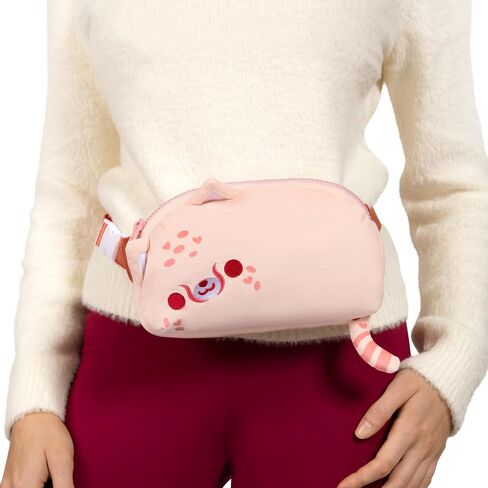 TeeTurtle Plushiverse - Plushie Fanny Pack - Valentine’s Day - Cute Kawaii Purple Leopard - Novelty Hip Waist Crossbody Bag in Saudi Arabia