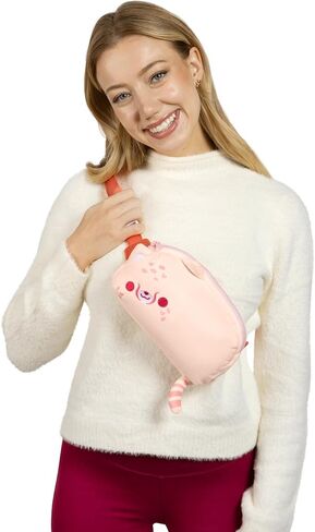 TeeTurtle Plushiverse - Plushie Fanny Pack - Valentine’s Day - Cute Kawaii Purple Leopard - Novelty Hip Waist Crossbody Bag in Saudi Arabia