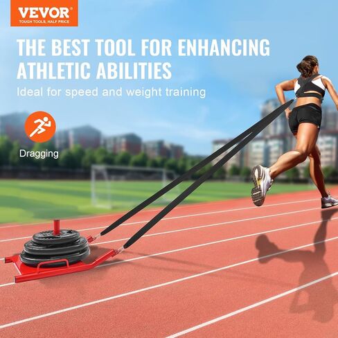 VEVOR Weight Training Pull Sled, Fitness Strength Speed Training Sled, Steel Power Sled Workout Equipment for Athletic Exercise and Speed Improvement in Saudi Arabia