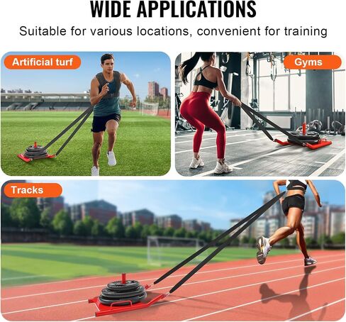 VEVOR Weight Training Pull Sled, Fitness Strength Speed Training Sled, Steel Power Sled Workout Equipment for Athletic Exercise and Speed Improvement in Saudi Arabia