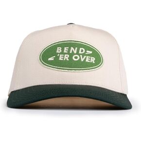 Visibly Toxic Bend Er Over Hat Party Hat, Funny Hat, Baseball Hat, Bachelor Party Hat, Car Hat Tan/Green