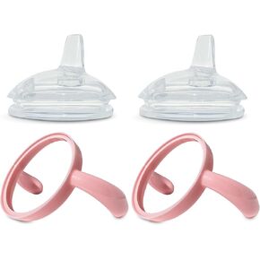 Sippy Spout Nipples with Bottle Handles for Comotomo Baby Bottle | 2-Pack | Food Grade Silicone | BPA-Free | Spill-Proof (Green)