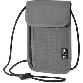 Likesing Family Passport Holder Neck Pouch, RFID Blocking Security Lightweight Cross Body Passport Travel Wallet, Slim Neck Wallet with Strap Travel Pouch for Women Men Travel Accessories(Black)