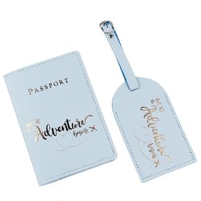 Belsmi Passport and Luggage Tags Set Travel Suitcase Tag (Style 1 - Pink) in Kuwait