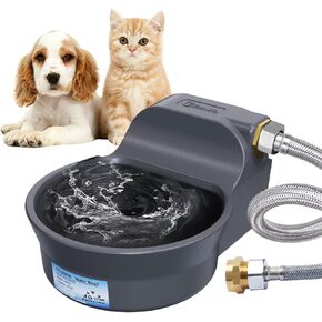 67OZ Dog Water Dispenser Automatic Dog Water Bowl Dispenser Fits 3/4in Faucets Water Dispenser for Dogs Automatic Pet Water Dispenser for Dogs Chicken Outdoor Dog Water Bowl Include 5Ft Water Hose