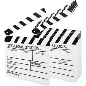 BigOtters 7PCS Movie Film Clap Boards, 7.9" x 7.1" Hollywood Clapper Board Cardboard Film Movie Clapboard Accessory with Black & White
