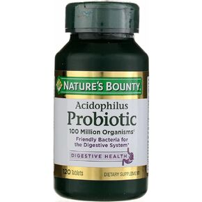 Nature's Bounty Probiotic Acidophilus Tablets, 120 ea (Pack of 5)