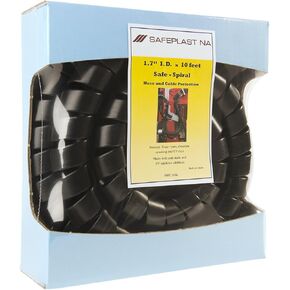 Caplugs SPPC Series – Safeplast Safe-Spiral Pre-Cut Spiral Wrap, Hose & Cable Protector, Yellow HD-PE, 2.0" OD x Six 10' Pre-Cut Lengths (Total Length 60'), Hydraulic & Pneumatic Hoses (50PC10bk)
